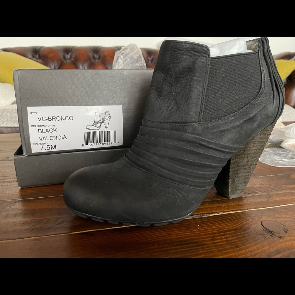 Vince Camuto Bronco Bootie in black (leather). Tried on once